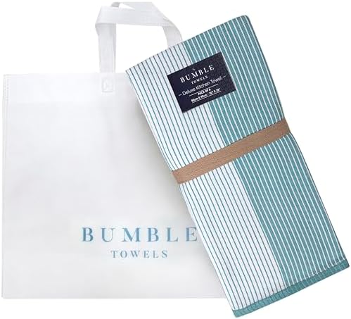 Premium Kitchen Towels 6 Pack 100% Cotton, 20"x28" Dish Towels - Aqua - Image 5