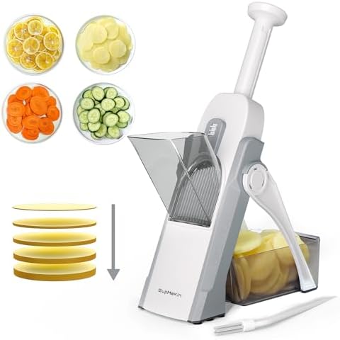 SupMaKin Safer Mandoline Slicer for Kitchen,Adjustable Potato Slicer 1-8 mm by SafeMandolineSlicerChopper