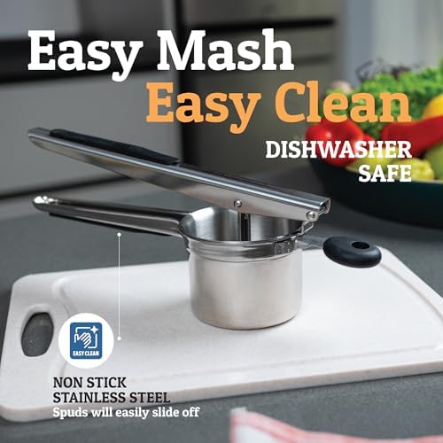 PriorityChef Large 15oz Potato Ricer, Heavy Duty Stainless Steel Potato Masher and Ricer Kitchen Tool, Press and Mash Kitchen Gadget For Perfect Mashed Potatoes - Everytime - Image 4