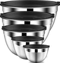 DUTZUN Mixing Bowls with Lids Set of 5, 1.5/2/2.5/3.5/4.5 Qt by DUTZUN