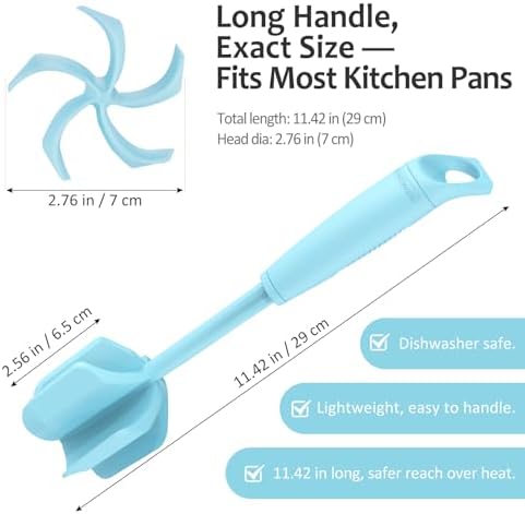 Ourokhome Meat Chopper and Potato Masher, Heat Resistant Nylon Ground Beef Smasher for Hamburger, 5 Curved Blades Nonstick Safe Mixer & Stirrer, Practical Kitchen Gadgets, Mint - Image 5