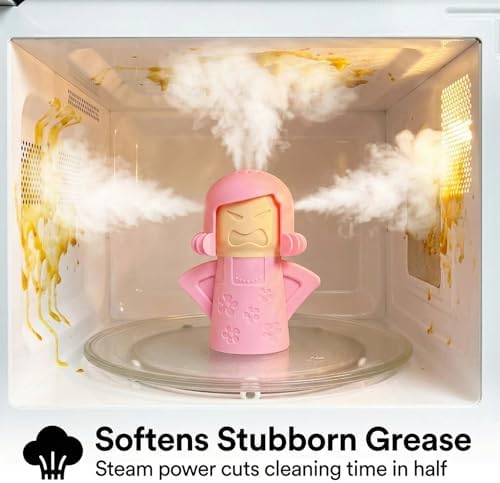 Angry Mama Microwave Cleaner, Vinegar and Water Steam Tool (Pink) - Image 4
