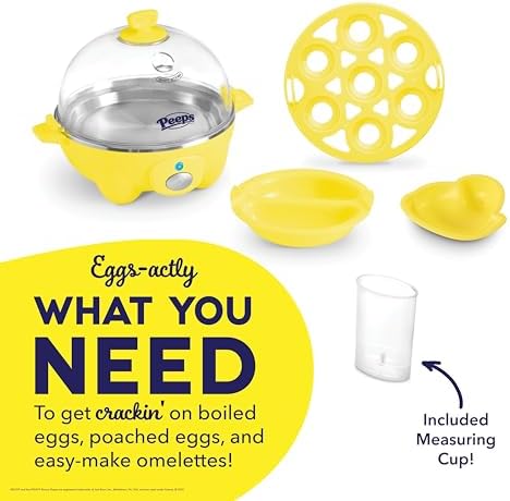 PEEPS & Dash Rapid Egg Cooker, Chick Omelette Mold, Yellow - Image 4