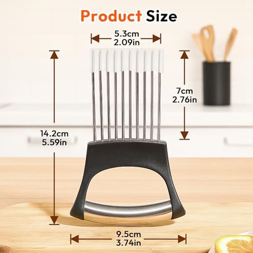 Onion Slicer with Cover, Onion Cutter, Kitchen Gadgets (Black) - Image 5