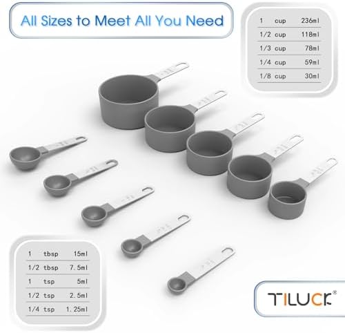 Measuring Cups & Spoons Set, Stackable Cups and Spoons - Image 3