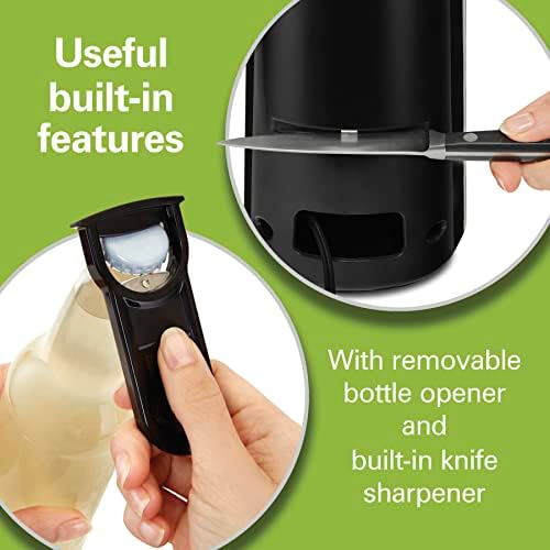 Hamilton Beach Smooth Touch Electric Automatic Can Opener Easy Push Down Lever,For All Standard-Size&Pop-Top,Extra Tall,With Bottle Opening Accessory and Built-In Knife Sharpener,Black(Pack of 2) - Image 3