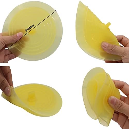 V-TOP Bathtub Drain Plug 2 Pack, 6 inches Large Silicone Tub Stopper Hair Stopper Flat Suction Cover for Kitchen Bathroom and Laundry (Yellow Transparent) - Image 6