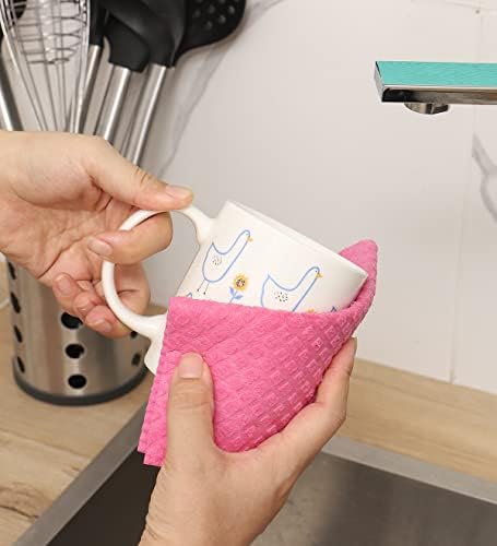MoLKENE Swedish Dishcloths for Kitchen, 10 Pack Reusable Paper Towels, Pink - Image 5