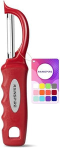 Rainspire Vegetable Peeler Potato Peelers for Kitchen, Sharp Stainless Steel Blades Veggie, Comfortable Handle Fruit Peeler, Carrot Peeler Apple Peeler Dishwasher Safe (1, Red) by Rainspire