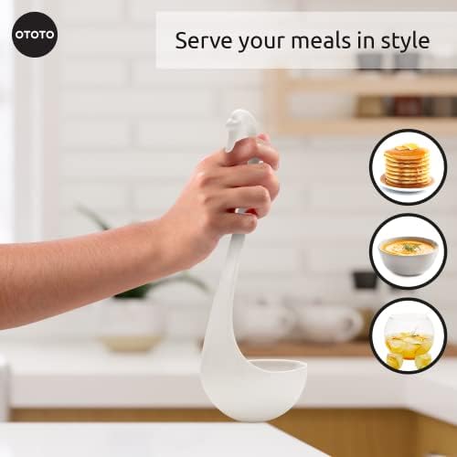 OTOTO Swanky Swan Soup Ladle- Silicone Soup Spoon, BPA-Free, Heat Resistant Soup Ladles For Serving & Cooking - Cute Kitchen Accessories, Unique Kitchen Gifts, Fun Cooking Gadgets (White) - Image 5