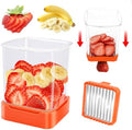 Strawberry Slicer Cup, Fruit Cutter – Quick-Slice, Meal Prep, Orange by GENGCANG
