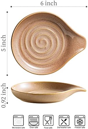 Spoon Holder, Porcelain Cooking Spoon Rest for Stove Top, Large Utensil Rest for Spoons, Ladles, Tongs, Spatula or Kitchen Counter Farmhouse Cooking, Coffee Bar Accessories, 5 Inches (Brown) - Image 2
