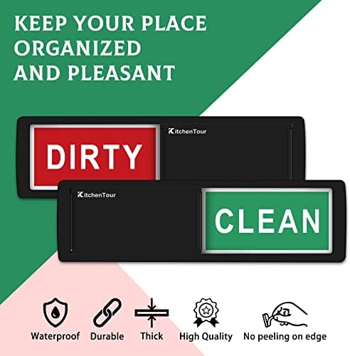 KitchenTour Clean Dirty Dishwasher Magnet - Upgrade Super Strong Magnet Version - Easy to Read Non-Scratch Magnetic Indicator Sign with Clear, Bold & Colored Text - Black - Image 5