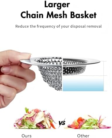 Kitchen Sink Drain Strainer,Patented Reversible Chain Mesh Basket Anti-Clog - Image 4