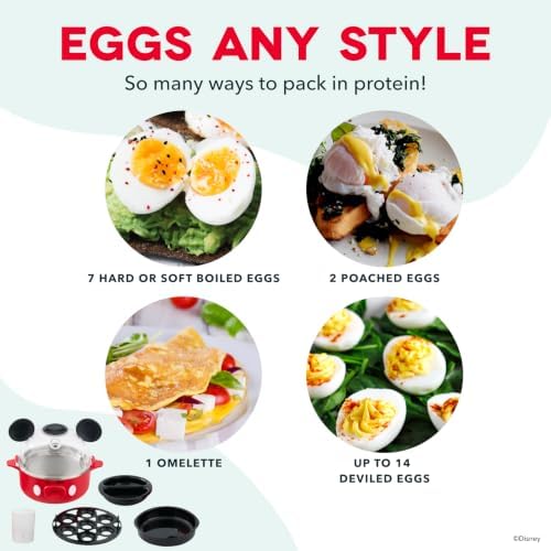 Disney | Dash Mickey Mouse Rapid Egg Cooker, 7 Egg Capacity, Red - Image 4