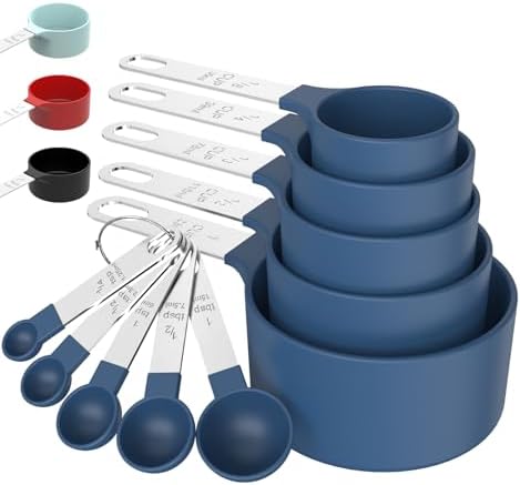 Measuring Cups & Spoons Set, Stackable Cups and Spoons by TILUCKBringsGoodLuck