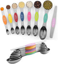 ChefAide Set of 8 Magnetic Measuring Spoons, Stainless Steel, Dual Sided by ChefAide