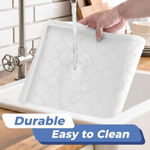 Jin&Bao Under Sink Mat 34" x 22" Waterproof Silicone Cabinet Kitchen Liner - Image 4