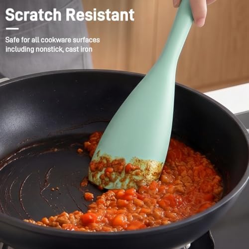 3 PACK Silicone Cooking Spatula & Spoon for Nonstick Cookware, BPA-Free - Image 3