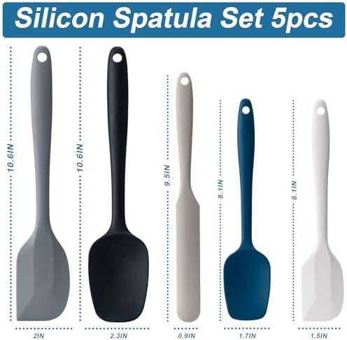 Silicone Spatula Set,5 Piece Food Grade Rubber Spatulas,Multicolor2 - Image 2