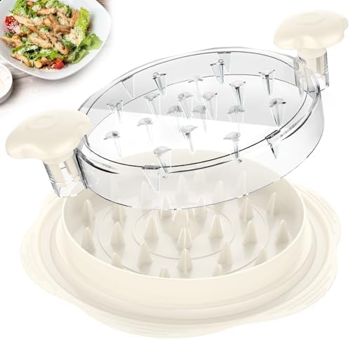 Chicken Shredder Tool Twist Large Meat Shredder with Brush&Fork, Beige by SURETIVIAN