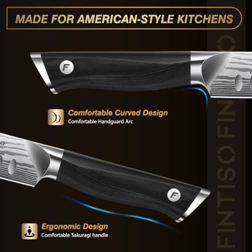 FINTISO BBQ Carving Knife Set,12inch Brisket Slicing Knife and 7incFork Set - Image 4