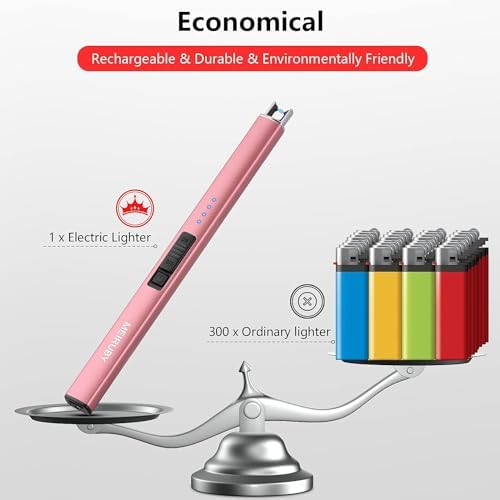 MEIRUBY 2 Pack Electric Candle Lighter, Christmas Stocking Stuffers Gifts for Women Mom Men Wife Sister, USB Arc Rechargeable Windproof Long Lighter for Candle BBQ Housewarming Birthday Gifts Idals - Image 5