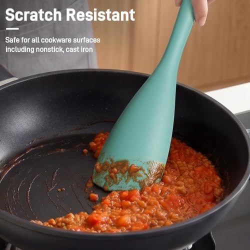 3 PACK Silicone Cooking Spatula & Spoon for Nonstick Cookware, BPA-Free - Image 3