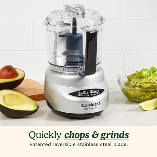 Cuisinart Mini-Prep Plus Food Processor, 3 Cup Mini Food Processor to Chop Herbs, Vegetables, and Hard Cheese, 3 Cup Work Bowl, Reversible Stainless Steel Blade, DLC-2A, White - Image 4