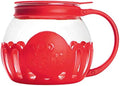 Ecolution Patented Micro-Pop Microwave Popcorn Popper with Temperature Safe Glass, 3-in-1 Lid Measures Kernels and Melts Butter, Made Without BPA, Dishwasher Safe, 1.5-Quart, Red by Ecolution