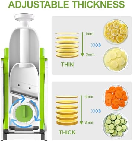 SupMaKin Safe Mandoline Slicer for Kitchen,Adjustable Potato Slicer 1-8 mm - Image 2