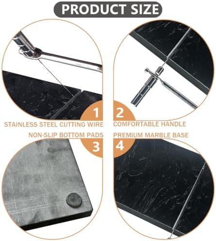 Marble Cheese Slicer with 2 Extra Wires, Block Cheese Cutter, Black - Image 6
