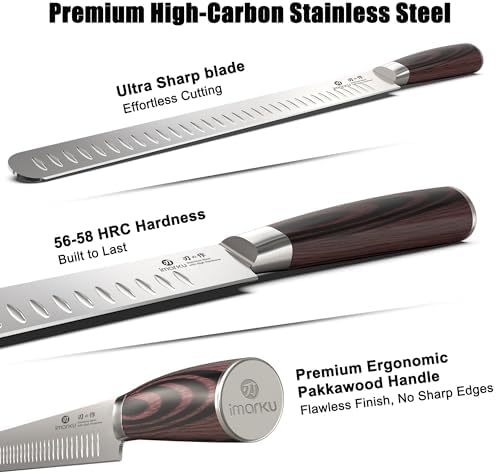 imarku Brisket Knife 12 Inch, Japanese High Carbon Stainless Steel - Image 5