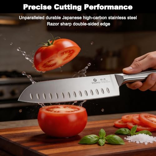 imarku Santoku Knife 7 Inch, Japanese Sharp High Carbon Stainless Steel - Image 2
