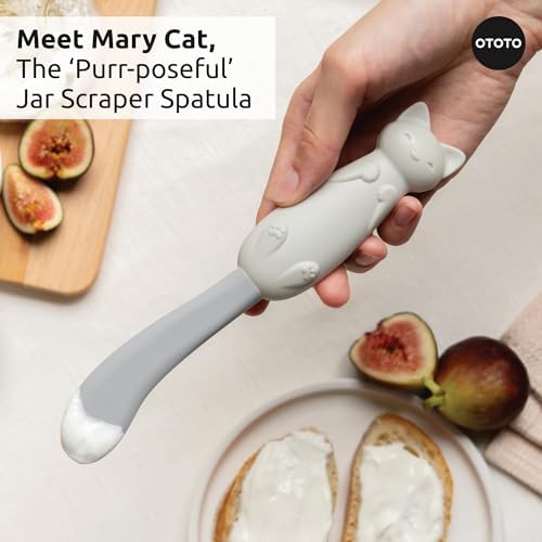 OTOTO Muscateers Bundle of Mary Cat, Katie, Kitty - Jar Scraper Spatula, Soup Ladle, Pizza Cutter - Cute Kitchen Accessories, Spooky Gothic Cat Gifts for Women, Kitchen Gifts, Halloween Gifts - Image 5