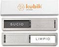 Dishwasher Magnet Clean Dirty Sign (Spanish), Limpio Sucio, Kubik Letters Premium Stainless Steel Grade 304, Kitchen Organizers and Storage Decor Accessories, Extra Adhesive Tapes Included by KubikLetters