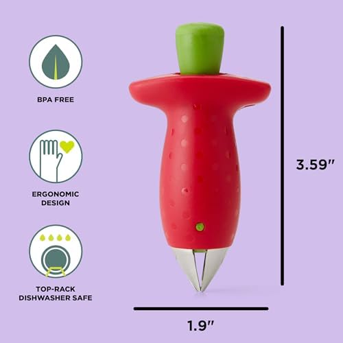 Chef'n Original Stem Gem Strawberry Huller, Red/Green - 102-138-005 - Image 5