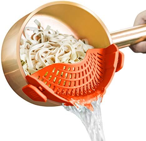 AUOON Clip On Strainer for Pots, Standard 8.86 x 3.55 in, Orange by AUOON