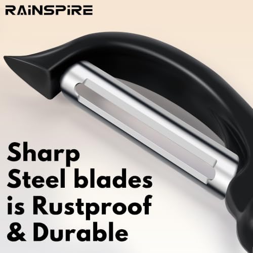 Swivel Vegetable Peeler Soft Comfort Handle Sturdy Long-Lasting 1Pcs Black - Image 3