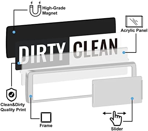 KitchenTour Dishwasher Magnet Clean Dirty Sign, Upgrade Super Strong Clean Dirty Magnet for Dishwasher, Large Text Easy to Read Non-Scratch Magnetic Indicator Kitchen Decor, Silver - Image 4