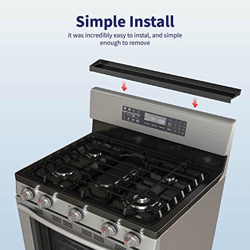 IIIOIIIA Stove Top Magnetic Shelf for Kitchen Organization, 30" Magnetic Spice Rack Over The Stove, 4" Deep Spice Organizer with Border All Around, Brushed Stainless, Black - Image 3