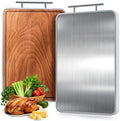 Titanium Cutting Boards For Kitchen,Ebony Wood Cutting Board,Double Sided Metal Chopping Board With Handle And Juice Groove, Idea Kitchen Appliances For Meat And Charcuterie by Unknown