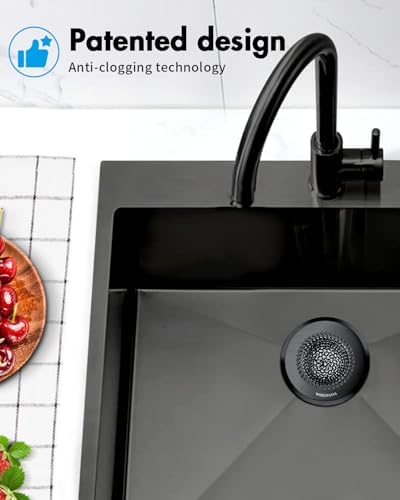 Kitchen Sink Drain Strainer,Patented Reversible Chain Mesh Basket,Black - Image 5