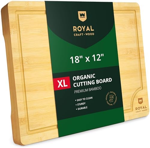 ROYAL CRAFT WOOD Bamboo Cutting Board 18 x 12 inches by ROYALCRAFTWOOD