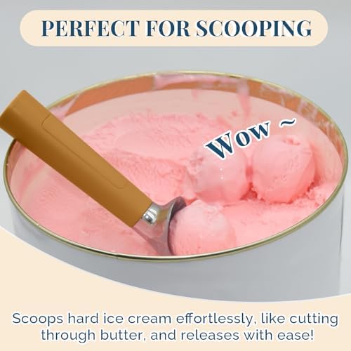 Heated Ice Cream Scoop Rechargeable, Electric Warming Ice Cream Scooper with LED Display, Heats to 158°F for Hard Ice Cream, Easy for Seniors & Kids, IP67 Waterproof (Olive Evergreen, 2oz) - Image 4