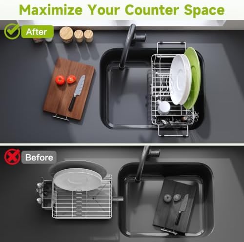 JASIWAY Mini Over the Sink Dish Drying Rack for Compact Apartment, RV - Image 4