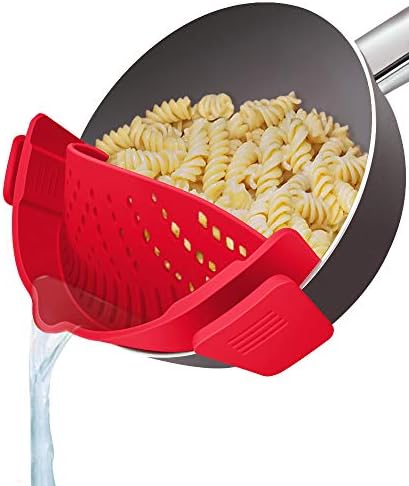 YEVIOR Clip on Strainer for Pots Pan Pasta,Silicone Food Pan Strainer by YEVIOR