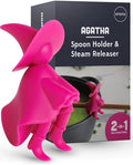 OTOTO Agatha Spoon Holder - Goth Cute Spoon Rest for Stove Top, Gothic, Spooky Cooking Gifts, Witchy Gifts, Cool Kitchen Gadgets, Halloween Gifts (Pink) by OTOTO
