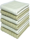 Bumble Premium Dish Cloths 13"x13" (6 Pack) | 100% Natural Ring Spun Cotton | 400 GSM | Highly Absorbent & Soft |Yarn Dyed & Solid Dyed Terry Dish Cloth Set - Sage by BumbleTowels