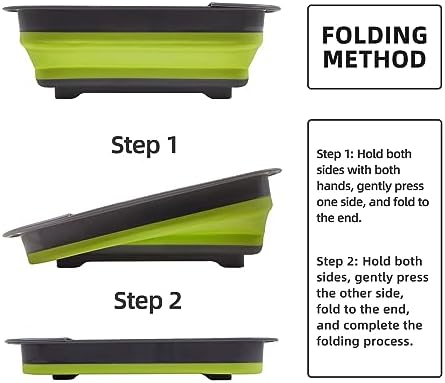 THANSTAR Collapsible Dish Drying Rack for RV Campers Portable Dinnerware Drainer Organizer for Kitchen Travel Trailer-Green - Image 7